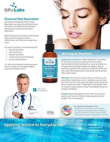 QRxLabs Chemical Peel Neutralizer - Post-Peel Ph Balancing With Chamomile And Green Tea Extracts 2 Fl Oz / 60 Ml