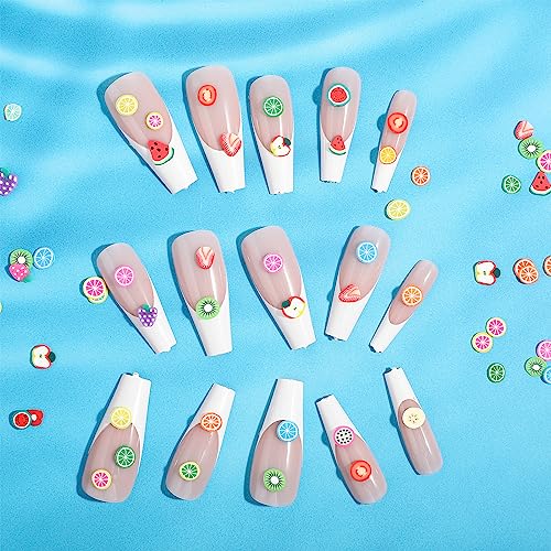 6000Pcs Fruit Nail Art Slices, 3D Fruit Slices Polymer Clay Slices Slime Charms Fimo Slices for Lip Gloss Making Supplies Resin and Nail Art Deco