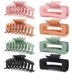 Hair Claw Clips for Women Girls, 8 PCS Hair Clips for Thick Hair, Thin Hair Strong Large Hold Hair Claw 4.3" Nonslip Hair Clamps Claw Clip Grips