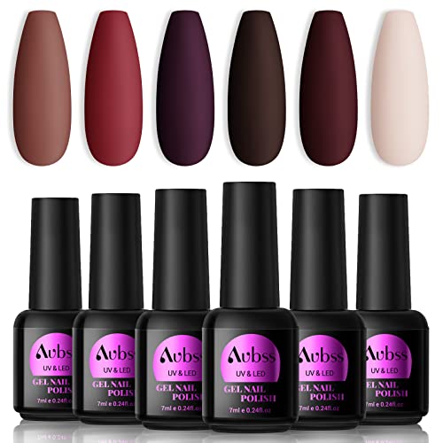AUBSS Colour Changing Gel Nail Polish Set, 6 Colours Temperature Change Gel Polish Thermal Mood Chameleon Soak Off UV Gel Nail Kit Red Blue Orang