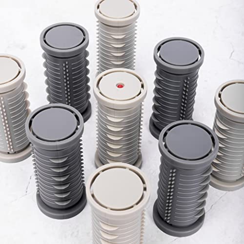 Nicky Clarke Heated 25 mm Rollers Compact Travel Set of 12, Ionic Self Grip with Pin Clips and Zip Storage Bag - NHS006, Grey