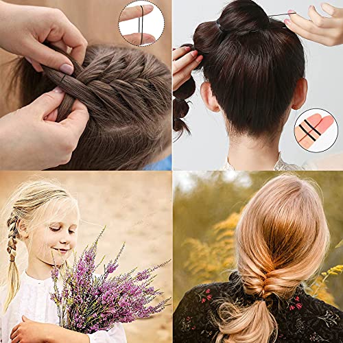 ILamourCar Black Elastic Hair Bands, 500 Pcs Hair Elastics, Rubber Bands For Hair with 10 Colorful Hair Grips, Small Hair Bands for Kids Hair, Br
