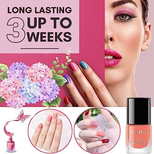 Quick Dry Nail Polish - High Gloss Nail Varnish Polish Quick Dry In 60s, No Baking Long Lasting Nail Varnish Gel, Grapefruit Color Nail Art Polis