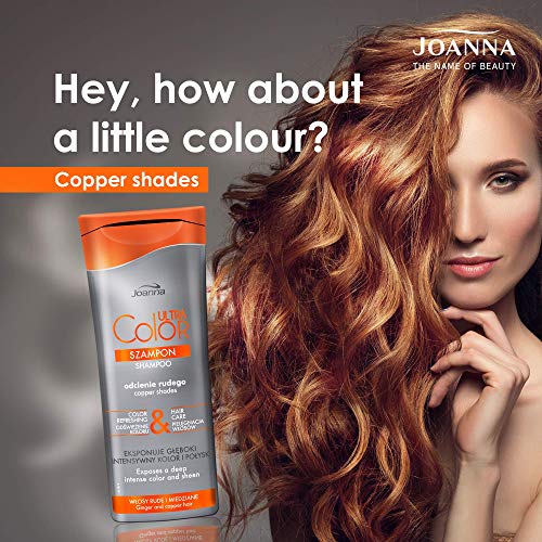 Joanna Ultra Color - Shampoo For Copper Shades - Strengthening & Revitalising Hair Shampoo - Colour Refreshing & Hair Care - Deepens Colour Inten