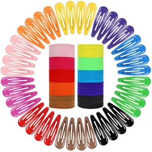 140 PCS Girls Hair Clips and 2mm Elastic Hair Ties Set, 40Pcs Baby Hair Clips and 100Pcs Hair Bobbles HairBands Ponytail Holders Hair Accessories