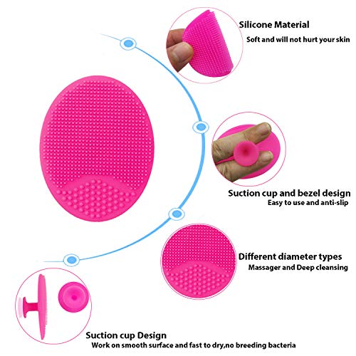 HieerBus Facial Cleansing Brush,Soft Silicone Face Scrubber,Facial Exfoliation Scrub for Massage Pore Cleansing Blackhead Removing Deep Scrubbing