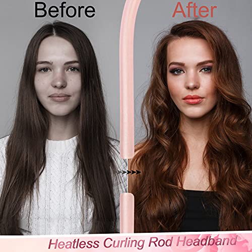 Heatless Curling Rod Headband, ZAHRVIA No Heat Silk Curls Headband Sleep In Overnight Soft Headband Wave Formers Hair Curlers DIY Hair Styling To