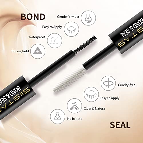 Lash Bond and Seal, Cluster Eyelash Glue for DIY Individual Eyelash Extensions,Super Strong Hold Cluster Lash Adhesive, Waterproof, Mascara Wand