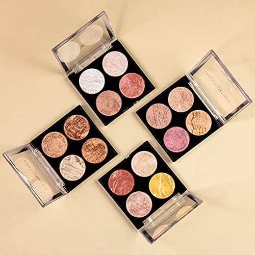 Makeup Revolution, Cheek Kit Don't Hold Back, Face Bronzing & Highlighter Palette with Shimmer Finish, Highly Pigmented Formula, 4 Shades Include