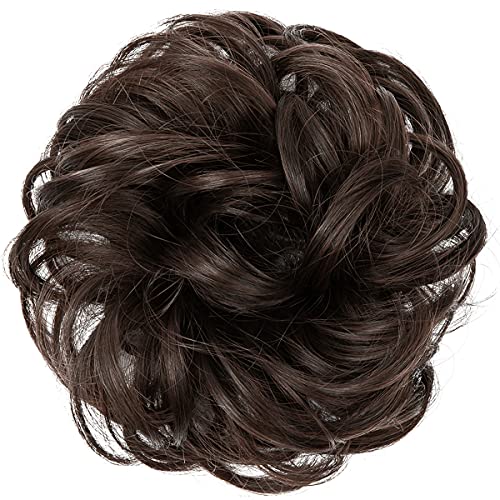 Messy Hair Bun Extensions Curly Wavy Hair Scrunchies for Women Girls Large Synthetic Donut Updo Hair Pieces Hair Chignons