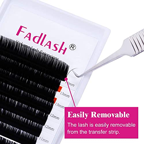 Eyelash Extensions 0.05mm D Curl Mix 8-14mm FADLASH Classic Lash Extensions 1:1 Individual Classic Eyelashes Black Matte Single Lashes Extension