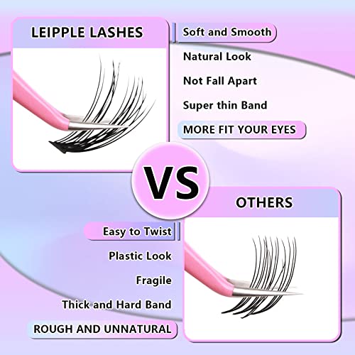 Lash Clusters,240Pcs 9-14mm Mix Individual Lashes Cluster Black Volume Eyelash Clusters Long Individual Lash Extensions D Curl Cluster Lashes DIY