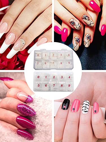 Deciniee Acrylic Nail Kit, 1000Pcs Clear and Natural False Nails 10 Sizes Fake Nails Extension Artificial Press on Nails French Manicure Kit Nail