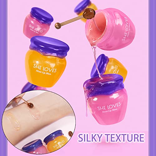 Lip Sleeping Mask Lip Balm Skincare Set,Honey Sakura Moisturizing Lip Plumper Care Day Night Repair,Prevent Dry Crack,Lip Line Reducing,Clearing