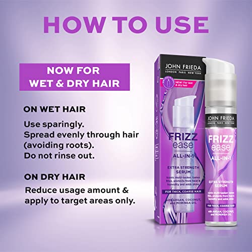 John Frieda Frizz Ease All-in-1 Extra Strength Serum 50ml for Thick Coarse Hair