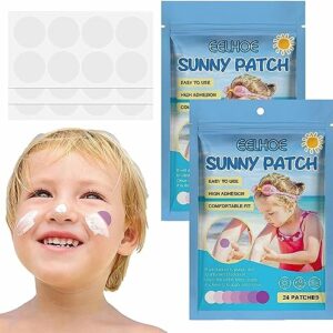 48PCS Solar Buddies, UV Stickers for Sunscreen Reapply Waterproof UV Patches for Body and Face, UV Detection Sunscreen Applicator Reminder Sticke