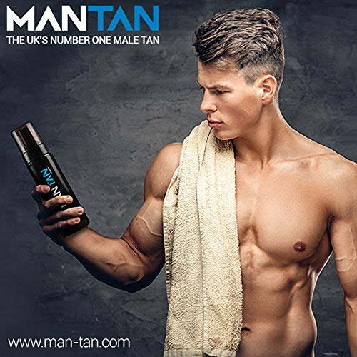 MANTAN - Self Tan for Men With Tanning Mitt | Dark Shade Male Instant Fake Self Tanner Bronzing Mousse For Body Face |