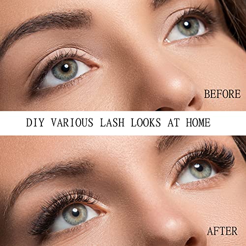 Individual Lashes Cluster Lashes D Curl 45 Clusters,DIY False Eyelashes Wide Stem 10-16mm Length Lash Clusters,Soft Fluffy Individual Eyelash Ext