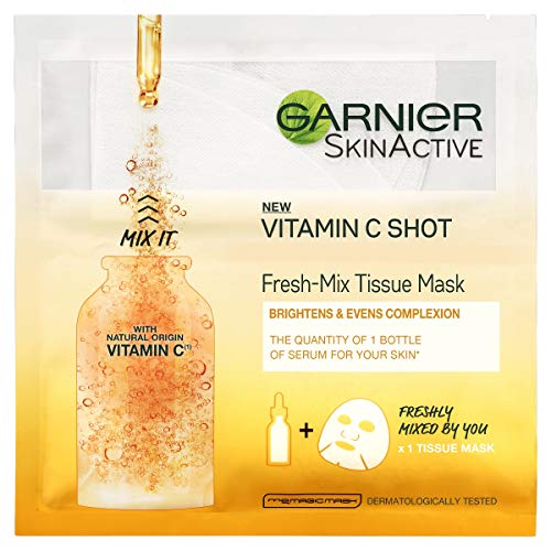Garnier Fresh-Mix Tissue Mask, Vitamin C Brightening Tissue Face Sheet Shot Mask 33 g
