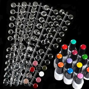 120 Pcs Round False Nail Display Tips- Transparant Nail Art Display Chart Nail Art Color Display Tips Tool Nail Swatch Sticks with Adhesive Stick