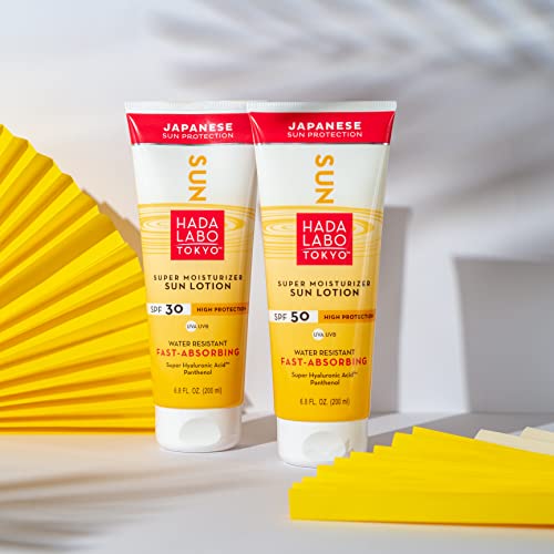 Hada Labo Tokyo Sun Lotion 200 ml - Sun Cream 30 SPF UVA UVB - Sunscreen for the Body - with Panthenol and Hyaluronic - Acid - Body Protection