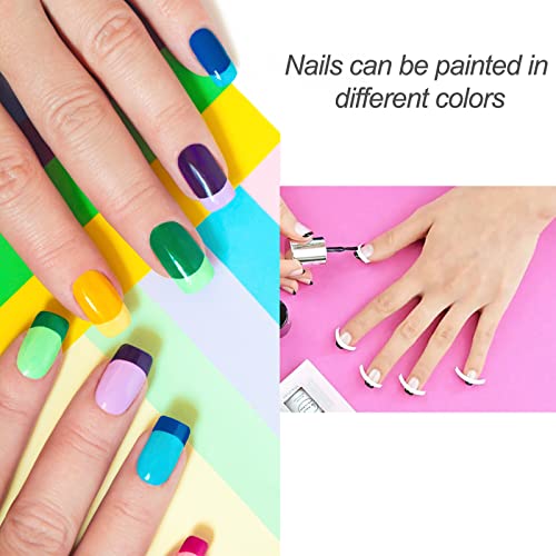 Hanyousheng 1350 Pcs French Nail stickers, 25Sheets French Manicure Stickers, French Tip Stickers, Self-Adhesive Nail Stickers for French Manicur