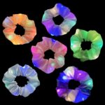 6 Pcs LED Scrunchies for Women, 3 Colors Light Modes, Hair Scrunchies Light up Elastic Hair Bands Luminous Hair Ties Ponytail Holder, for Women G