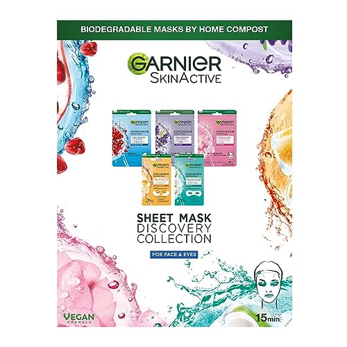 Garnier Discovery Collection Tissue Mask, 5 count (Pack of 1)