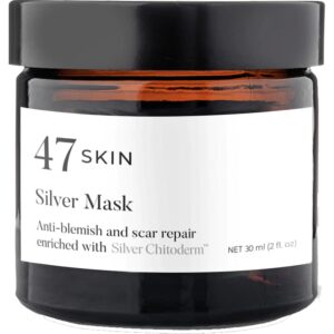 47 Skin | Silver Chitoderm Anti Blemish and Scar Repair Mask | Acne Mask for Instant Glow and Clearer Skin | 30ml