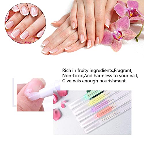 Nail Nutrition Pen,6PCS Nail Cuticle Oil Pen Set Nail Nutrition Oil Nail Care for Repairing Cracked & the Dry Cuticle (Mix Flavors)