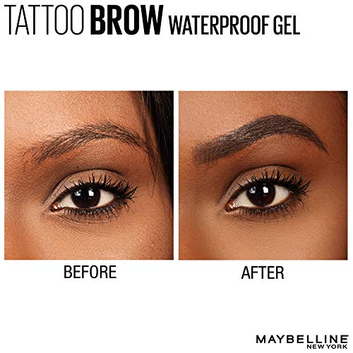 MAYBELLINE - TattooStudio Waterproof Eyebrow Gel, Medium Brown - 0.23 fl. oz. (6.9 ml)