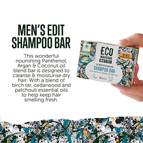 Eco Warrior Men’s Edit Shampoo Bar 100g, Natural, Eco Friendly, Vegan and Cruelty – Off White