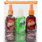 Malibu Sun Travel Essentials, Dry Oil Sprays and Soothing Aloe Vera Aftersun Gel, Medium Protection, Water Resistant, SPF 10 and 15, Multipack, 3