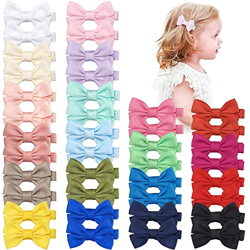 JOYOYO 40 Pcs Hair Bows for Girls Hair Clips Medium Size 3.5 Inch Grosgrain Ribbon Craft Toddler Pinwheel Bows In Pairs