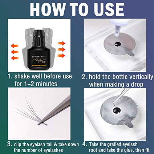 Eyelash Extension Glue, Individual Lash Glue Professional Lash Extension Glue Semi Permanent Eyelash Glue for Lash Artists Quick Drying & Long La
