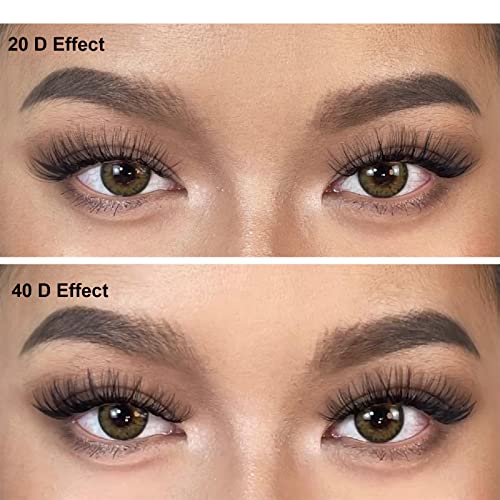 Cluster Eyelashes Extensions Kit, 240 Pcs 20D+40D 9-14mm 0.07D Curl Mixed Individual DIY Lashes with Lash Bond & Seal and Applicator,Cluster Lash