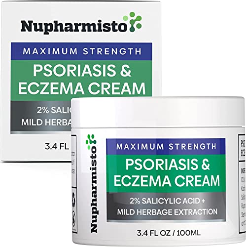 Nupharmisto Psoriasis Cream, Eczema Dermatitis Maximum Strength Relieve Symptom of Resistant, Effective for Seborrheic Dermatitis, Folliculitis,
