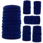60 Pieces Endless Seamless Hair Bobbles Girls School Hair Accessories Womens Hair Ties (Navy Blue)
