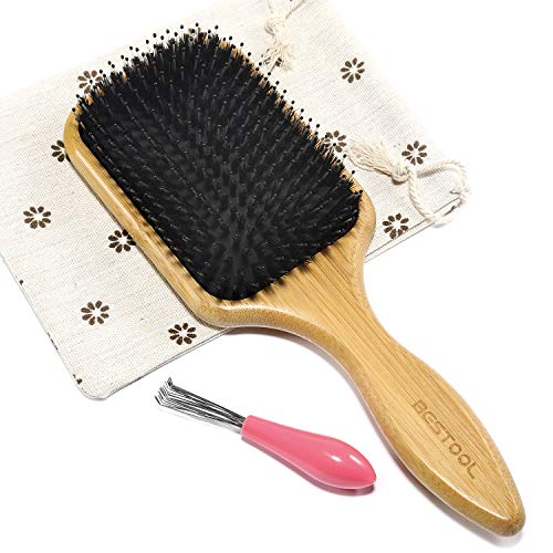 BESTOOL Hair Brush, Boar Bristle Hair Brushes for Women men Kid, Boar & Nylon Bristle Brush for Wet/Dry Hair Smoothing Massaging Detangling, Ever