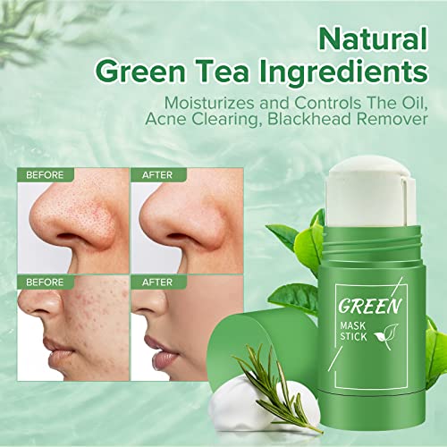 Green Tea Cleansing Mask Stick, Deep Cleansing Clay Mask for Blackhead Removal, Skin Care, Oil Control, Moisturizing, Pore Cleaning, etc. Suitabl