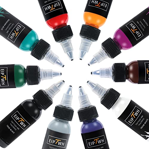 JiMeng 30ML 1Floz True Black Tattoo Inks,Skin Friendly EU Standard Tattoo Pigment for Beginners Ling&Shading Inks No Fade Can be Used on Human Sk