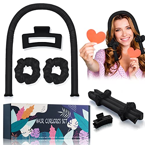 High Resilience Sponge Heatless Curling Rod Headband, Women Curls, Soft and Comfortable Sleep Silk No Heat Curls Ribbon, Adjustable Wave Iron Kit