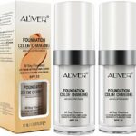 Flawless Colour Changing Foundation Makeup Base Warm Skin Tone Nude Face Moisturizing Liquid Cover Concealer Universal Shade for ALL Skin Makeup（