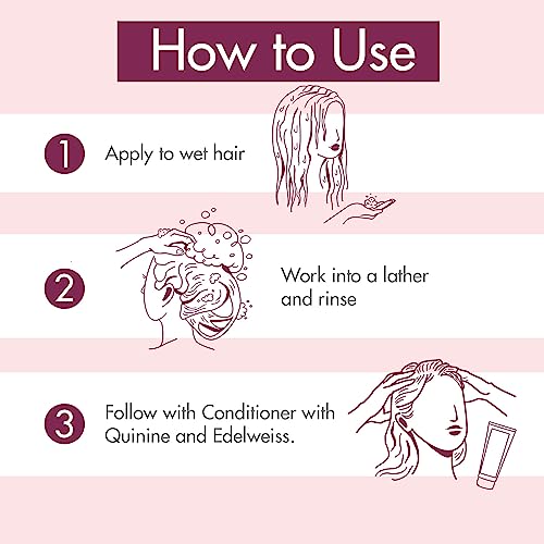 Klorane Strengthening Quinine and Organic Edelweiss Shampoo – Tired Hair, Hair Loss – Sulphate-Free, Vegan* Formula – 1x 400ml Bottle