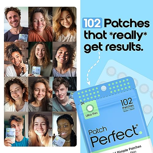 Spot Patches by Patch Perfect® (102 Pimple Patches) - Acne Patch with Absorbing Hydrocolloid Dots for Spot Treatment - Translucent Spot Stickers,