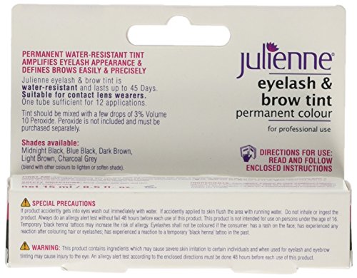 Julienne Eyelash and Eyebrow Permanent Midnight Black 01 Colour Tint 15ml