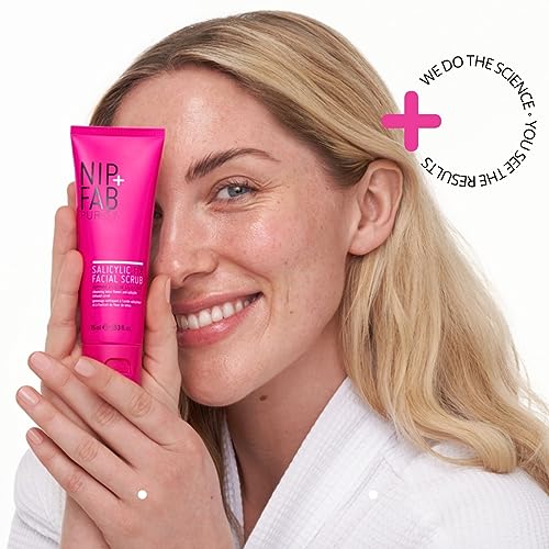 cNip + Fab Salicylic Acid Fix Scrub for Face with Vitamin E and Volcanic Rock Exfoliating Facial Cleanser Exfoliant for Pores and Oil Control, 75