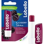 Labello Blackberry Shine Lip Balm with Soft Red Shine and Shimmer Pigments 4.8 g without Mineral Oils