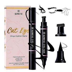 Winged Eyeliner Stamp-2 for Perfect Wing Waterproof Smudge Proof, Long Lasting Makeup Liquid Cat Eye Liner Pens (black)