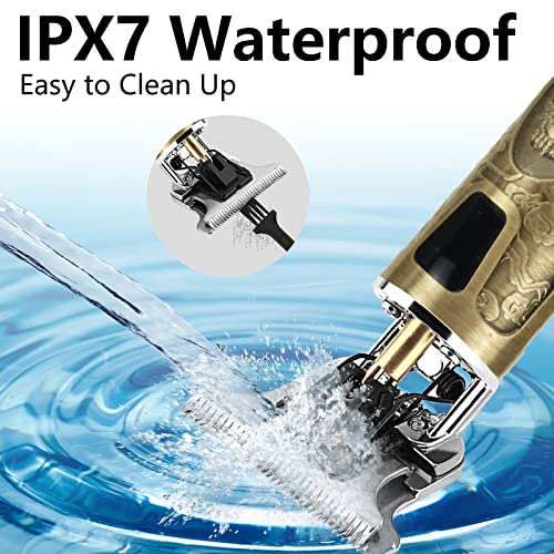 Men's Hair Clippers, CKCLR Professional Hair Clipper, Waterproof IPX7 Electric Hair Shaver LCD Display, Hair Trimmer, Cordless Beard Trimmer, Bal